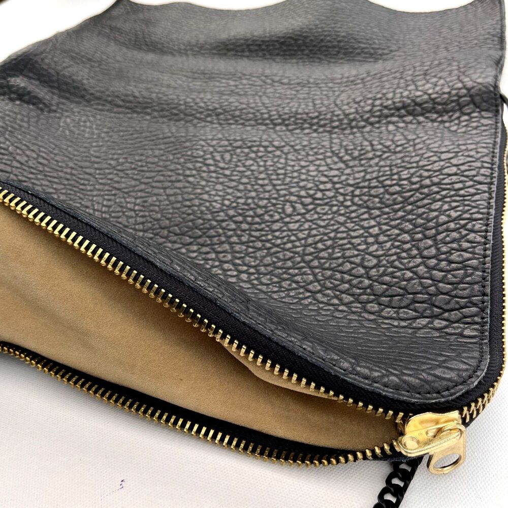 Ampersand As Apostrophe Buffalo Parcel Large Black Leather Bag NWT - Picture 10 of 16